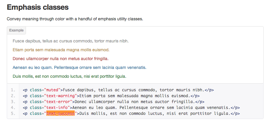 Bootstrap 2.2.1 Emphasis Classes Bootstrap 2.2.1 Emphasis Classes