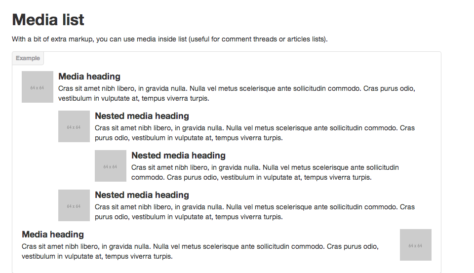 Bootstrap 2.2.1 Media List Bootstrap 2.2.1 Media List