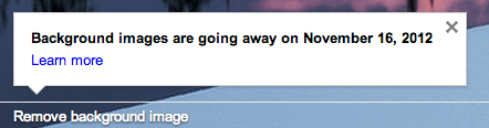 Google Removal of Backgrounds message
