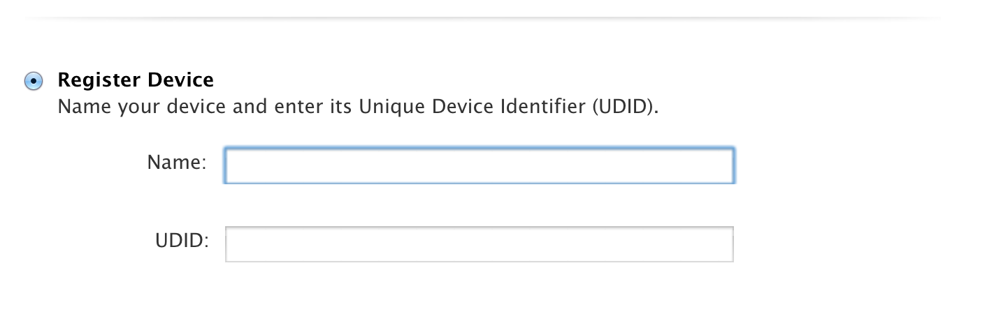 Entering Device Name and UDID Entering Device Name and UDID