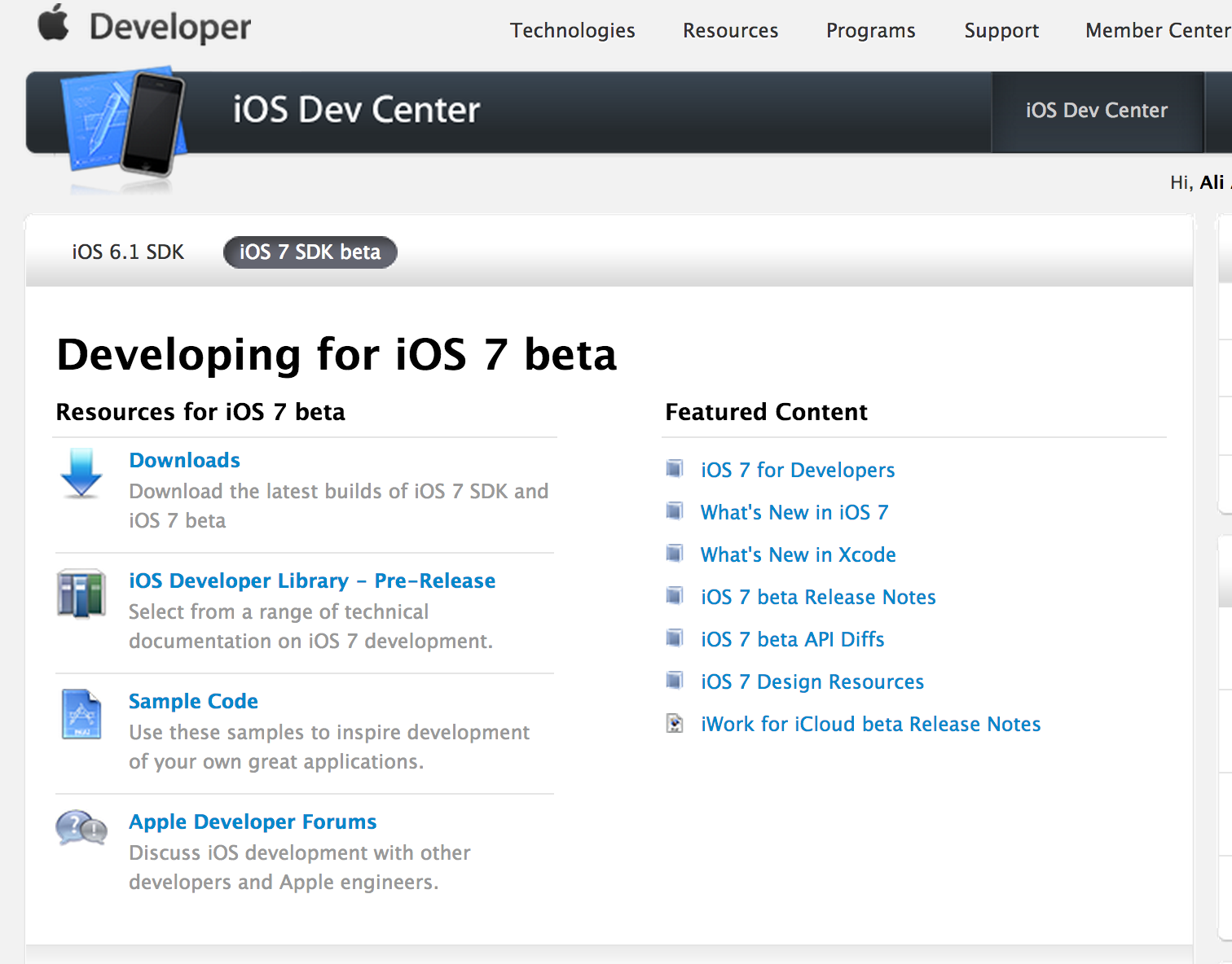 Developer Account Area Developer Account Area