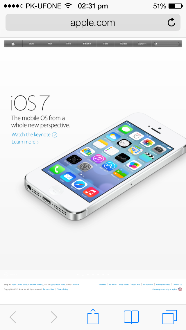 Safari iOS 7 Left Safari iOS 7 Left