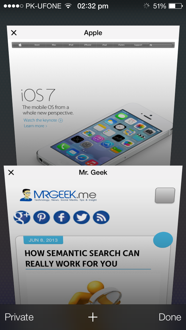 Safari iOS 7 Right Safari iOS 7 Right