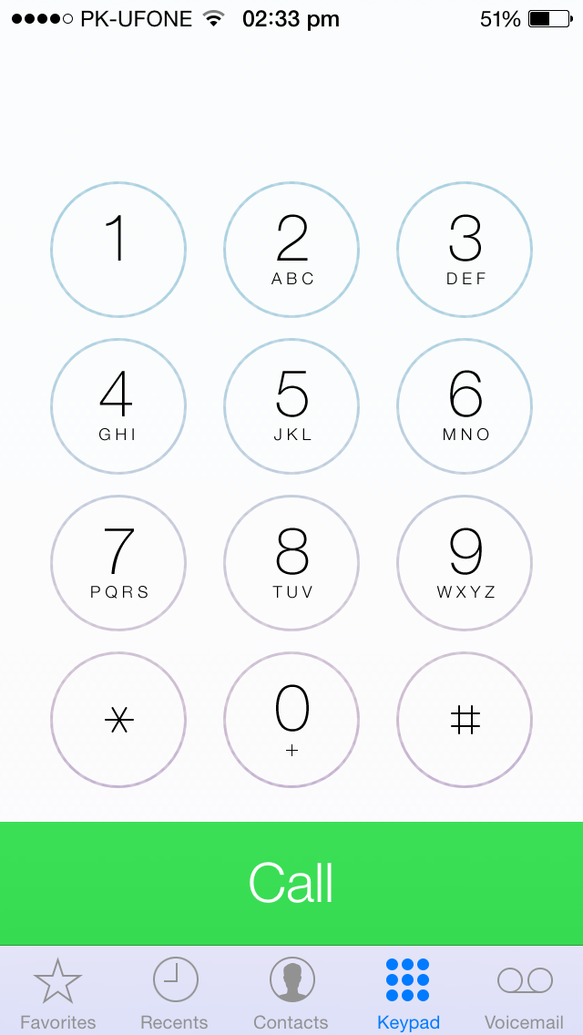 iOS 7 Dialpad iOS 7 Dialpad
