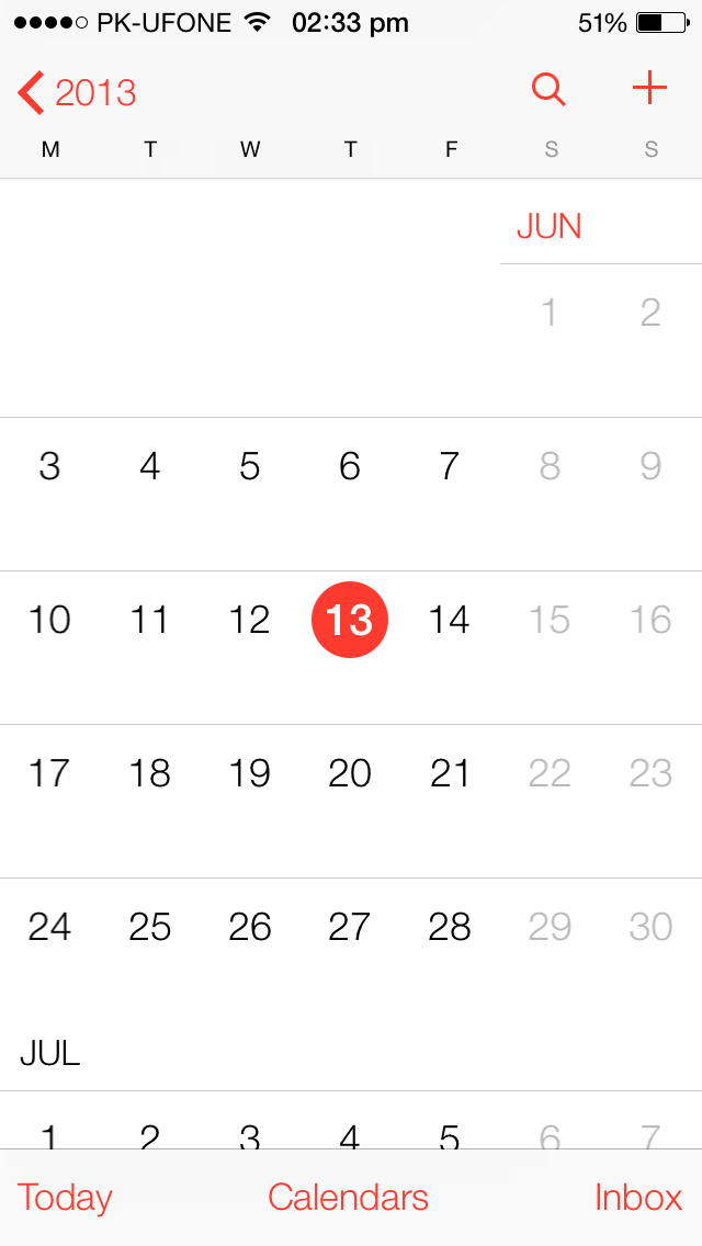 Calander iOS 7 Calander iOS 7