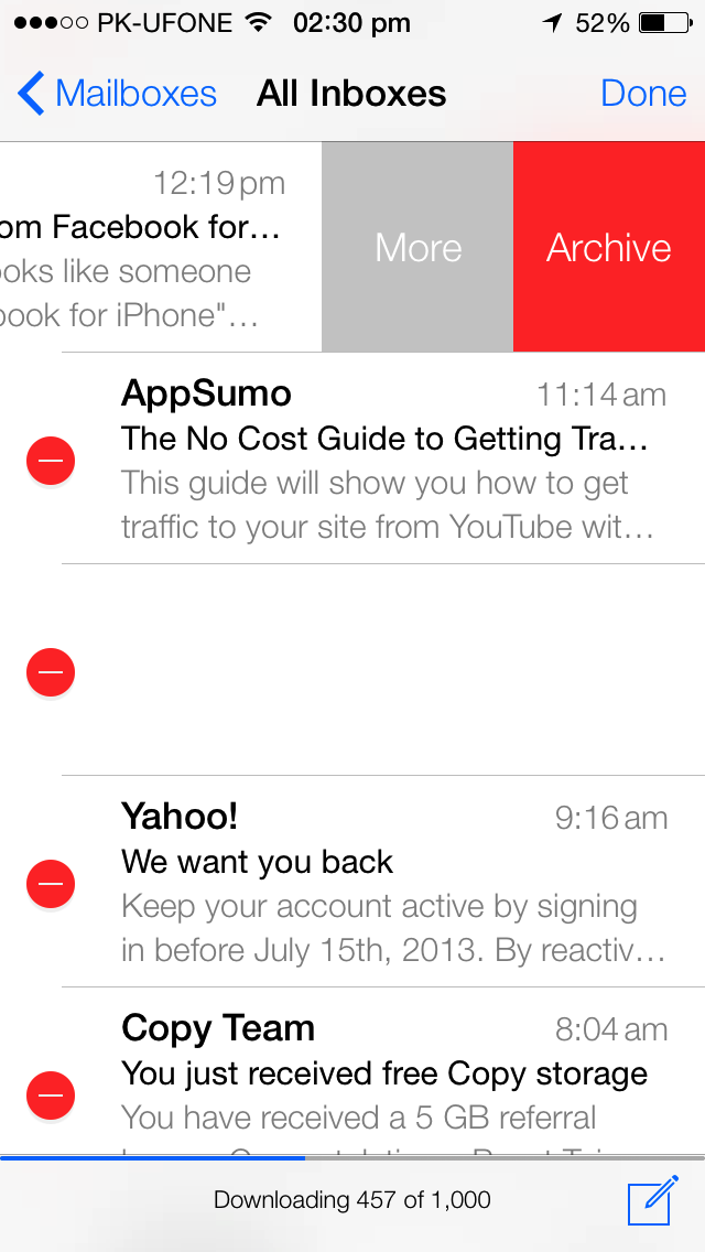 Mail iOS 7 Mail iOS 7