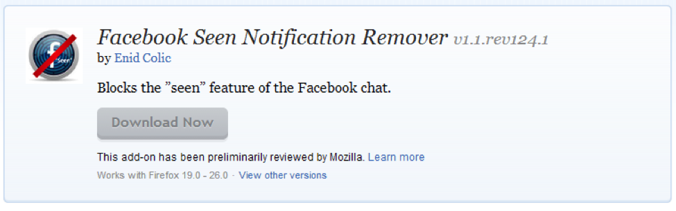 Facebook Seen Notification Remover Firefox Facebook Seen Notification Remover Firefox