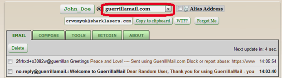 Guerilla Mail 4 Guerilla Mail 4